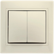 Выключатель с/у 2-кл 10А, IP20, SmartBuy Венера [SBE-01i-10-SW2-0-c] сл. кость керамика