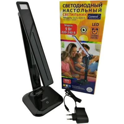 Светильник настольный LED  9W, 6500K, 440Лм, сенсорный/3ур-диммер, GL [GLTL-020-9] черный