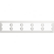 Рамка 5п, IP20, горизонтальная, Schneider Electric Glossa [GSL000105] белый