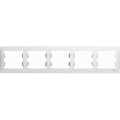 Рамка 5п, IP20, горизонтальная, Schneider Electric Glossa [GSL000105] белый