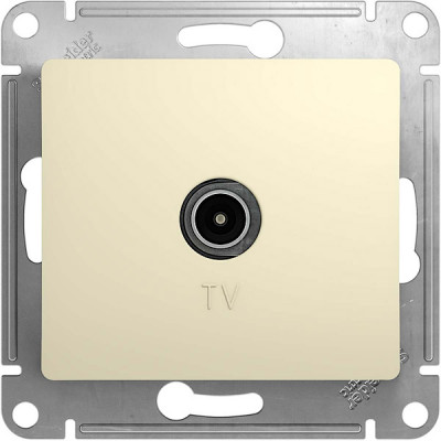 Розетка с/у TV одиночная, IP20, 1дБ, Schneider Electric Glossa [GSL000291] бежевый