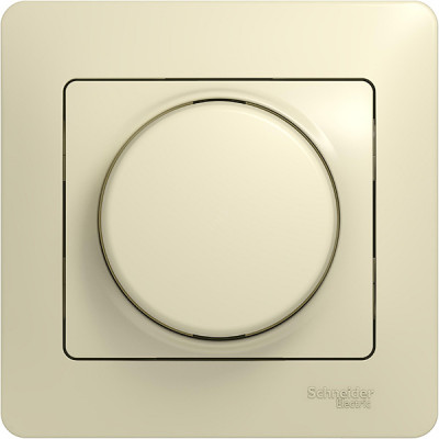 Светорегулятор (диммер) поворотный с/у, 300Вт, IP20, Schneider Electric Glossa [GSL000234] бежевый