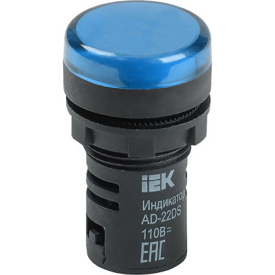 Лампа сигнальная AD22DS LED матрица d22мм 230В, IEK [BLS10-ADDS-230-K07] синий