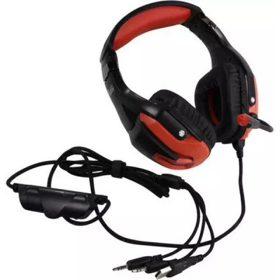 Гарнитура SmartBuy RUSH BATTLE STATION, динамики 50мм, гибкий микрофон, LED, черн/красн [SBHG-9400]