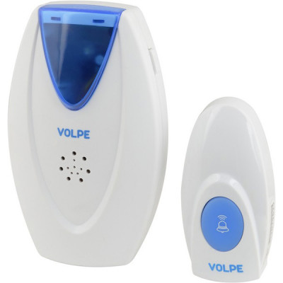 Звонок беспроводной, 36 мелодий, 80м, кнопка IP30 LR23 в комп., VOLPE [UDB-Q028 W-R1T1-16S-80M-WH]