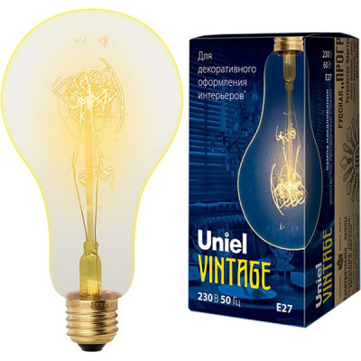 Лампа накаливания Uniel Vintage E27/A95 груша SW, 60W, 300Лм [IL-V-A95-60/GOLDEN/E27 SW01]
