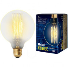 Лампа накаливания Uniel Vintage E27/G95 шар VW, 60W, 300Лм [IL-V-G95-60/GOLDEN/E27 VW01]