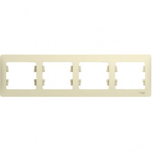 Рамка 4п, IP20, горизонтальная, Schneider Electric Glossa [GSL000204] бежевый