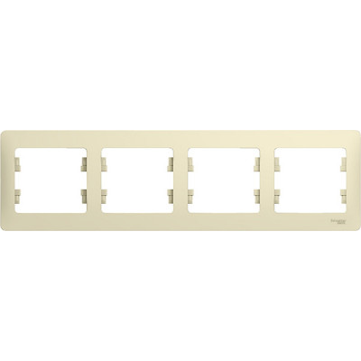 Рамка 4п, IP20, горизонтальная, Schneider Electric Glossa [GSL000204] бежевый