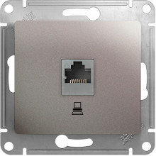 Розетка с/у компьютерная 1xRJ45, IP20, Schneider Electric Glossa [GSL001281K] платина