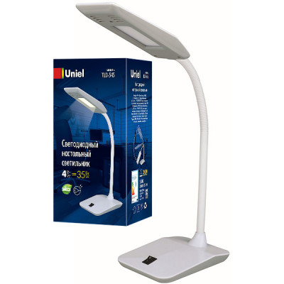 Светильник настольный LED  4W, 3500K, 450Лм, механический, Uniel [TLD-545 Black-White]