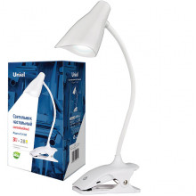 Светильник настольный LED  3W, 5500K, 280Лм, сенсорный/диммер, прищепка, Uniel [TLD-560 White]