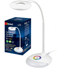 Светильник настольный LED  4W, 5500K+RGB, 250Лм, сенсорный/диммер, акк1800mAh, Uniel [TLD-535 White]