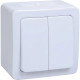 Выключатель о/у 2-кл 10A, IP54, IEK ГЕРМЕС PLUS ВС20-2-0-ГПБ [EVMP20-K01-10-54-EC] белый