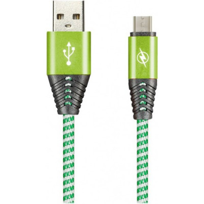 Кабель USB - microUSB, 1.0м, SmartBuy [ik-12HH green] HEDGEHOG, 2А, зеленый