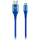 Кабель USB - Type-C, 1.0м, 2А, SmartBuy [iK-3112ERG blue] в рез. оплет. Gear, мет. након, синий