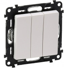 Выключатель с/у 3-кл 10A, IP20, Legrand Valena Life [752403] белый