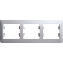 Рамка 3п, IP20, горизонтальная, Schneider Electric Glossa [GSL000303] алюминий