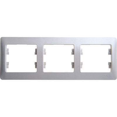 Рамка 3п, IP20, горизонтальная, Schneider Electric Glossa [GSL000303] алюминий