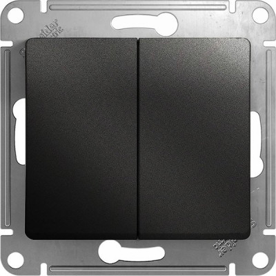 Переключатель с/у 2-кл 10А, Schneider Electric Glossa [GSL000765] антрацит