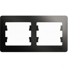 Рамка 2п, IP20, горизонтальная, Schneider Electric Glossa [GSL000702] антрацит