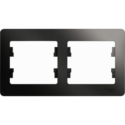 Рамка 2п, IP20, горизонтальная, Schneider Electric Glossa [GSL000702] антрацит