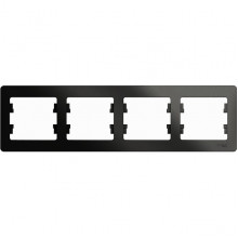 Рамка 4п, IP20, горизонтальная, Schneider Electric Glossa [GSL000704] антрацит