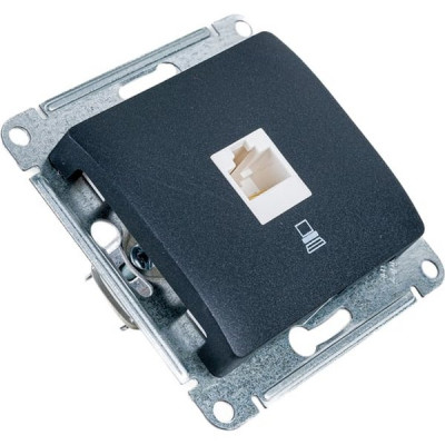 Розетка с/у компьютерная 1xRJ45, IP20, Schneider Electric Glossa [GSL000781K] антрацит
