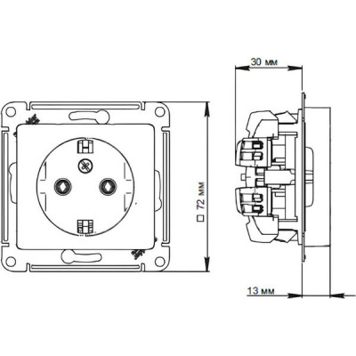 Розетка с/у 2P+E 16A, IP20, со шторками, Schneider Electric Glossa [GSL000745] антрацит