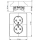 Розетка с/у 2x2P+E 16A, IP20, Schneider Electric Glossa [GSL000724] антрацит