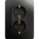 Розетка с/у 2x2P+E 16A, IP20, Schneider Electric Glossa [GSL000724] антрацит