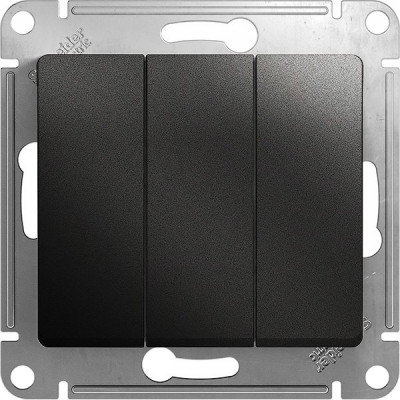 Выключатель с/у 3-кл 10А, IP20, Schneider Electric Glossa [GSL000731] антрацит