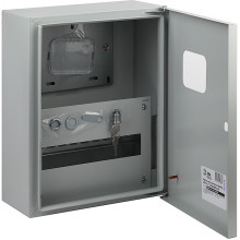 Щит учета ВШГ=400x300x155, IP31, ЩРУН 1/12, металл, c замком, ЭРА [SHRUN-1/12_IP31_SIMPLE]