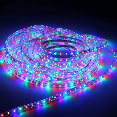 Лента LED 220В SMD5050  60/м, IP67, 14.4Вт/м, МУЛЬТИ RGBY, 6*5*13,5мм, бух50м+контр., цена за 1м, GL
