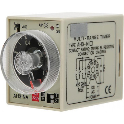 Реле времени 220V AH3-NA (1s-10min) AC, ЭНЕРГИЯ