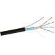 Кабель FTP 5e 4 пары медь 24AWG, уличный, с тросом, черный, ExeGate [241488][305м]