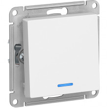 Выключатель с/у 1-кл 10А, IP20, с подсветкой, Schneider Electric ATLASDESIGN [ATN000113] белый