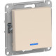 Выключатель с/у 1-кл 10А, IP20, с подсветкой, Schneider Electric ATLASDESIGN [ATN000213] бежевый