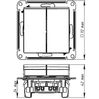 Выключатель с/у 2-кл 10А, IP20, с подсветкой, Schneider Electric ATLASDESIGN [ATN000253] бежевый