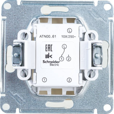 Переключатель с/у 1-кл 10А, IP20, Schneider Electric ATLASDESIGN [ATN000261] бежевый