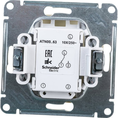 Переключатель с/у 1-кл 10А, IP20, с подсветкой, Schneider Electric ATLASDESIGN [ATN000263] бежевый