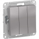 Выключатель с/у 3-кл 10А, IP20, Schneider Electric ATLASDESIGN [ATN000331] алюминий