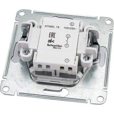 Выключатель возвратный с/у 1-кл 10А, IP20, Schneider Electric ATLASDESIGN [ATN000115] белый