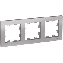 Рамка 3п, IP20, Schneider Electric ATLASDESIGN [ATN000303] алюминий