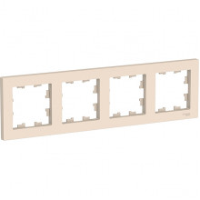 Рамка 4п, IP20, Schneider Electric ATLASDESIGN [ATN000204] бежевый