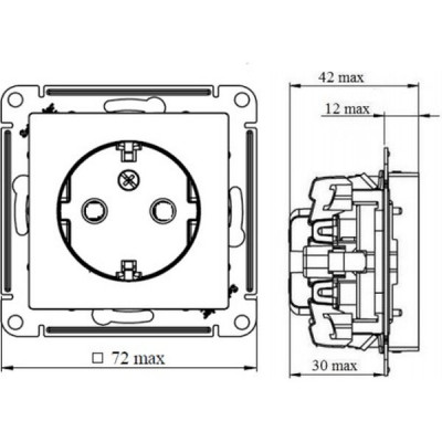 Розетка с/у 2P+E 16A, IP20, со шторками, Schneider Electric ATLASDESIGN [ATN000145] белый