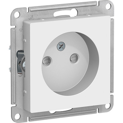 Розетка с/у 2P 16A, IP20, со шторками, Schneider Electric ATLASDESIGN [ATN000149] белый