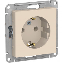 Розетка с/у 2P+E 16A, IP20, Schneider Electric ATLASDESIGN [ATN000243] бежевый [20/160]