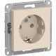 Розетка с/у 2P+E 16A, IP20, Schneider Electric ATLASDESIGN [ATN000243] бежевый [20/160]