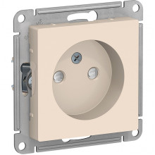 Розетка с/у 2P 16A, IP20, со шторками, Schneider Electric ATLASDESIGN [ATN000249] бежевый